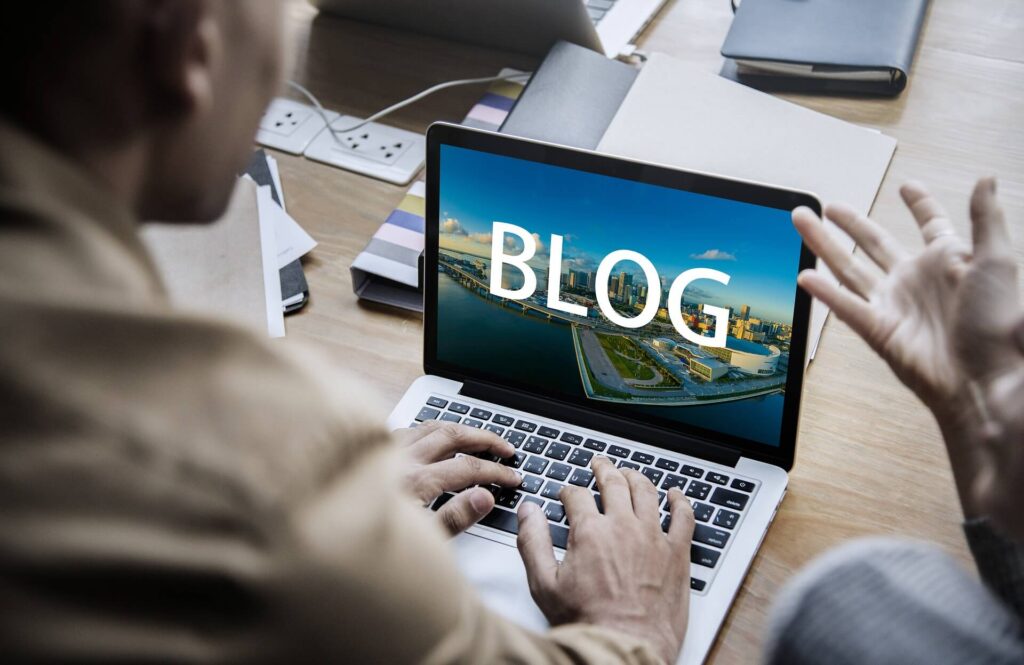 Person Writing Blog. Content Marketing & its Benefits for business